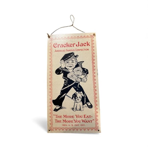 Vintage Cracker Jack Tin Sign Advertising Americas Famous Confection Decorative - Picture 4 of 9